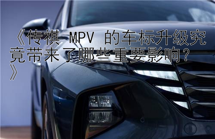 《传祺 MPV 的车标升级究竟带来了哪些重要影响？》